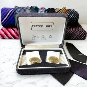 Button Links Men’s Gold Tone Button Covers (Cufflink Style) - NWOT